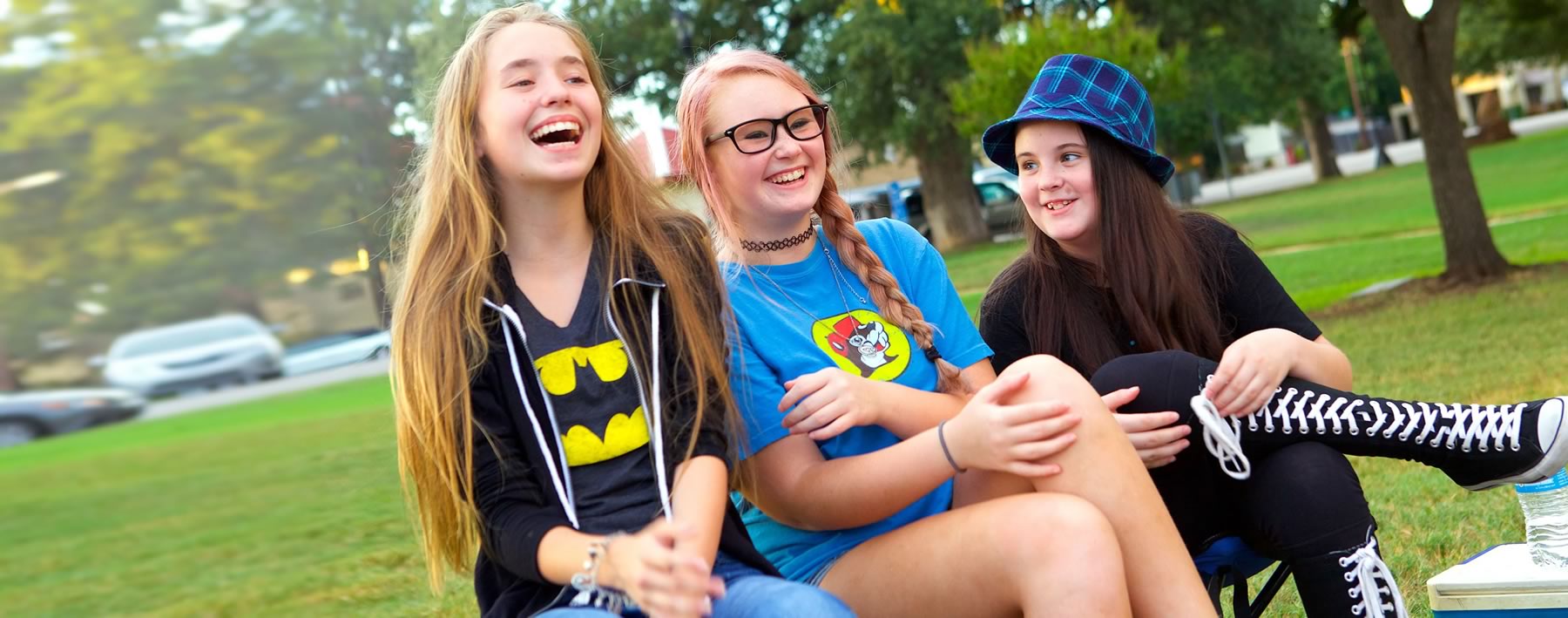 Three young residents at the Wilson County Courthouse